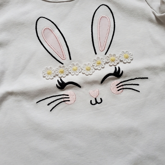 Embroidered Easter Bunny T-Shirt Spring Jubilee Collection NWT - Picture 2 of 4